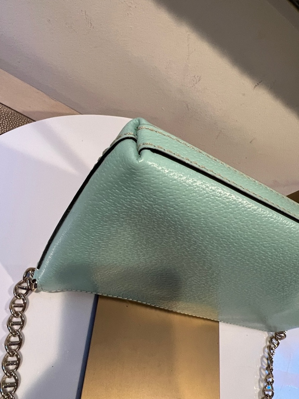 Kate Spade Turquoise Blue Leather Shoulder Bag EUC - Picture 13 of 14